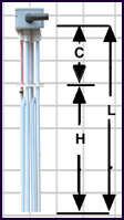 Fluoropolymer Covered Dual Tubular Element Bayonet Heaters